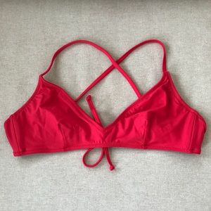 JCrew tie-back French bikini top, size large